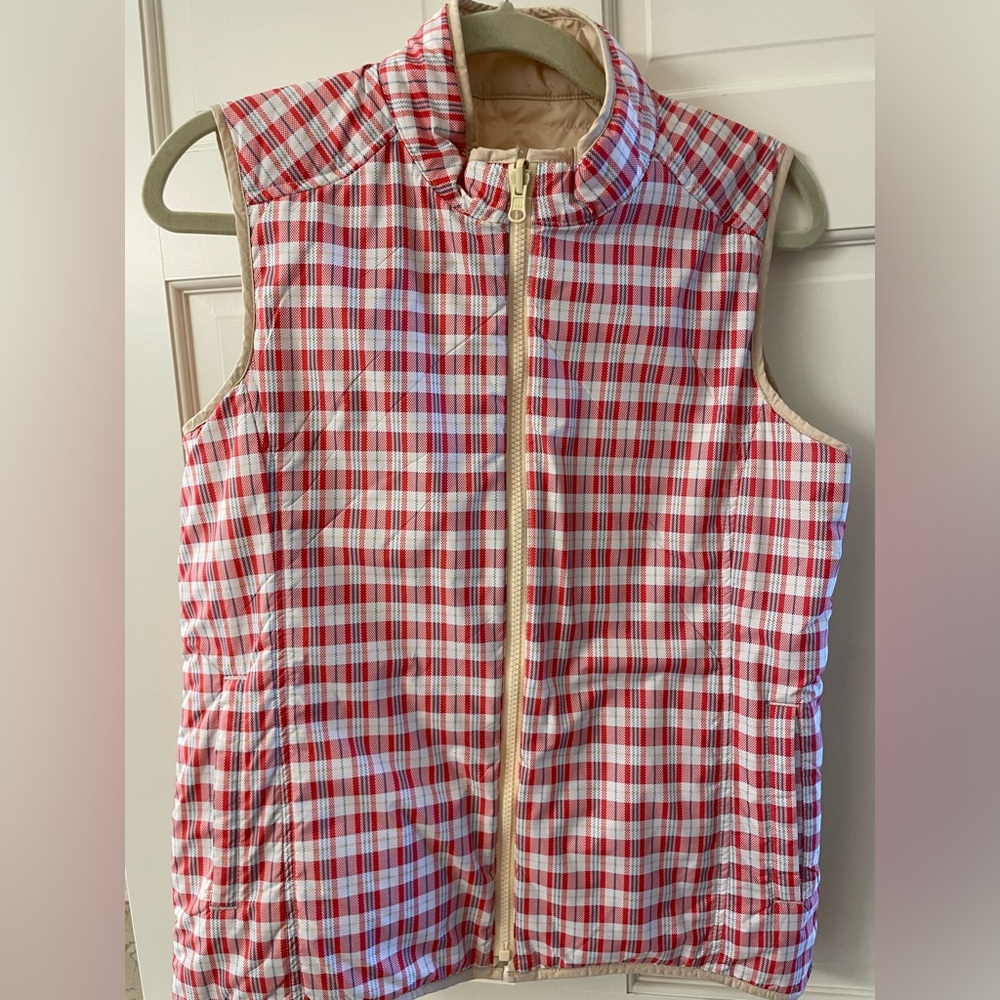 Peter Millar Plaid Tan Reversible Quilted Size Medium